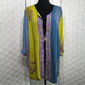 Soft Surroundings Women’s Breezy Batik Duster Topper Size Small Boho Lagenlook